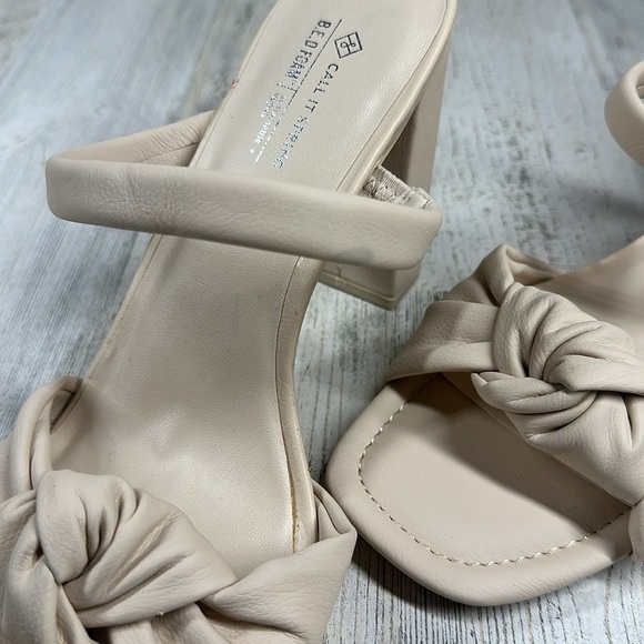 New CALL IT SPRING RHIA Twisted Flat Toe High Block Heel Sandals #786 - Picture 11 of 11